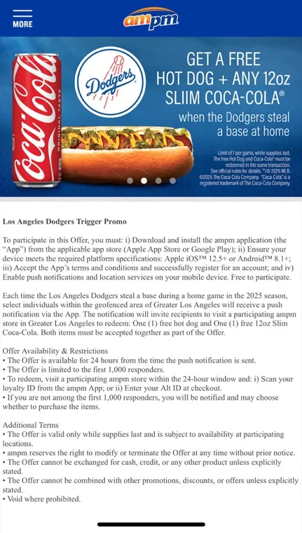 ampm Dodgers promotion